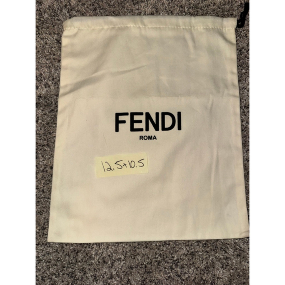 Fendi Unisex Beige Black Drawstring Storage Dust Bag One Size